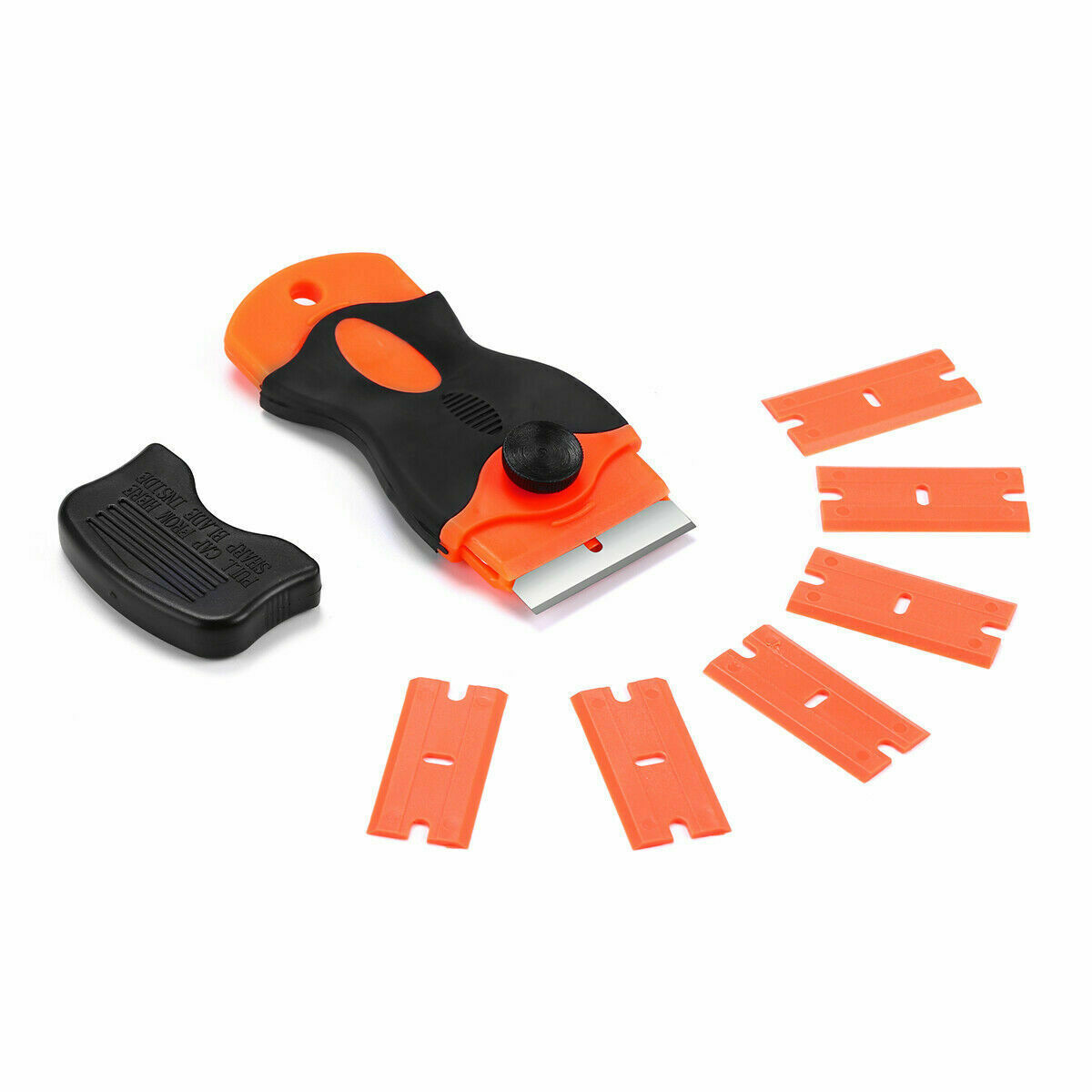 100 Pcs Plastic Razor Blades + 2 Razor Scraper Double Edged Sticker Removal Tool - Fresh Stock Dated October 2025