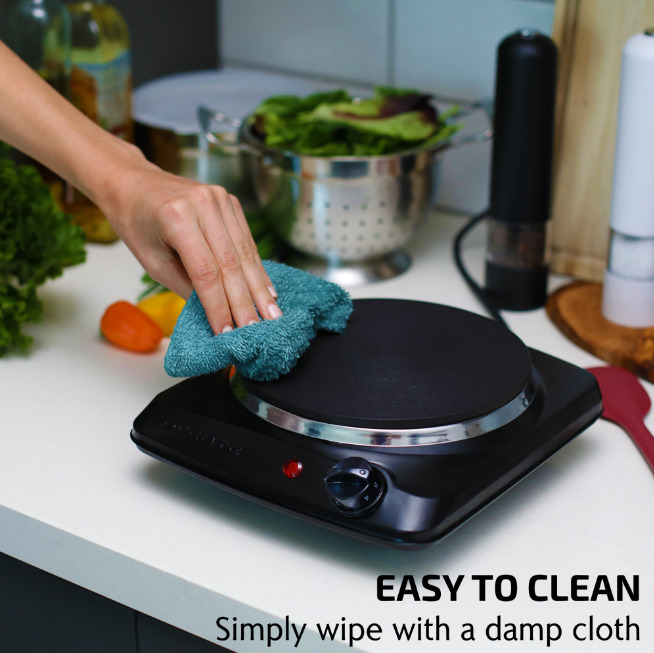 Portable Single Electric Burner Hot Plate Stove Dorm Compact Travel Counter Top - Fresh Stock Dated October 2025