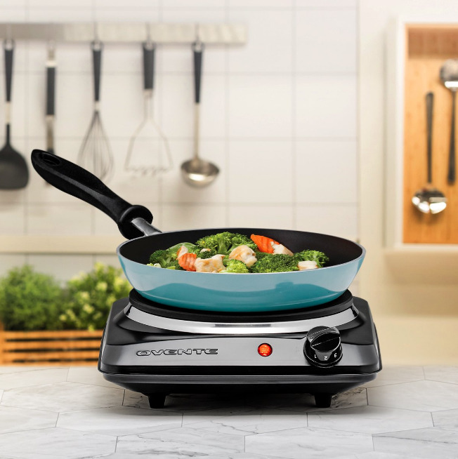 Portable Single Electric Burner Hot Plate Stove Dorm Compact Travel Counter Top - Fresh Stock Dated October 2025