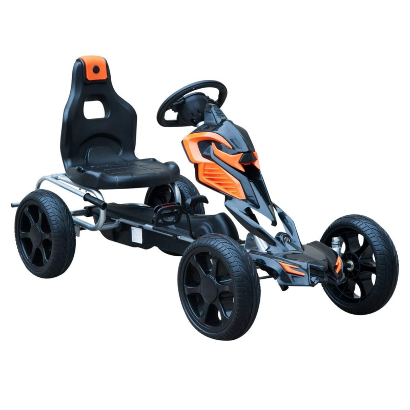 Kids Go Kart Pedal Powered Ride On Racer with Hand Brake Childrens Car Toy - Fresh Stock Dated October 2025