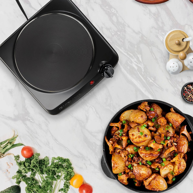 Portable Single Electric Burner Hot Plate Stove Dorm Compact Travel Counter Top - Fresh Stock Dated October 2025