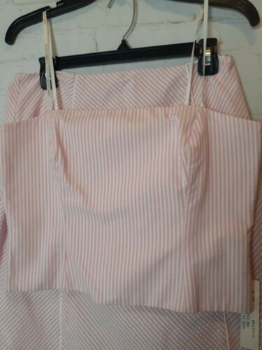 Vintage 90s NOS Pink White Striped Skirt Tube Top Set Size 10 Clueless - Fresh Stock Dated October 2025