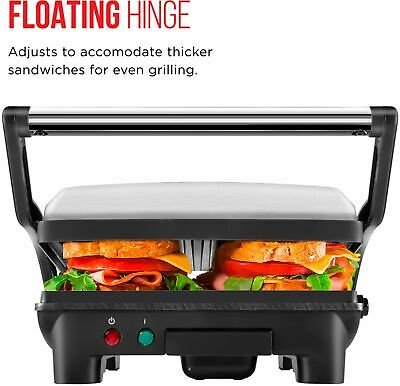CHEFMAN - Panini Press Grill and Sandwich Maker, Non-Stick Plates, Opens 180 ... - Fresh Stock Dated October 2025