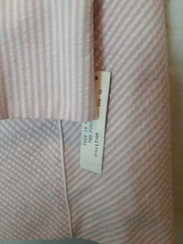 Vintage 90s NOS Pink White Striped Skirt Tube Top Set Size 10 Clueless - Fresh Stock Dated October 2025