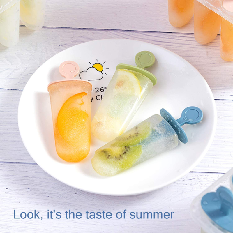 8Pcs Popsicle Molds Sets, Ice Cream Molds, Fresh Fruitsicle Frozen Molds - Fresh Stock Dated October 2025