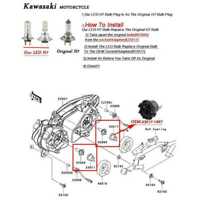 H7 LED Headlight Bulb 6000K Projector Lens BY For Honda Goldwing GL1800 2001 -16 - Fresh Stock Dated October 2025