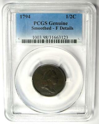 1794 Liberty Cap Flowing Hair Half Cent 1/2C C-8 - PCGS Fine Detail - Rare Coin! - Fresh Stock Dated October 2025