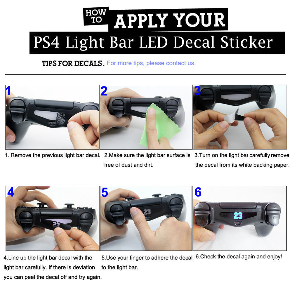 40PCS LED Light Bar Cover Decal Skin Sticker for PlayStation 4 PS4 Controller - Fresh Stock Dated October 2025