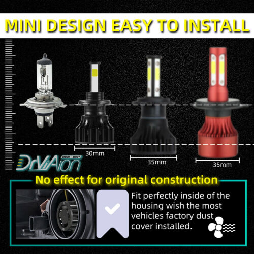 2x H7 Motorcycle LED Headlight Bulb Kit High/Low Beam 30W 3600LM 6000K White CSP - Fresh Stock Dated October 2025