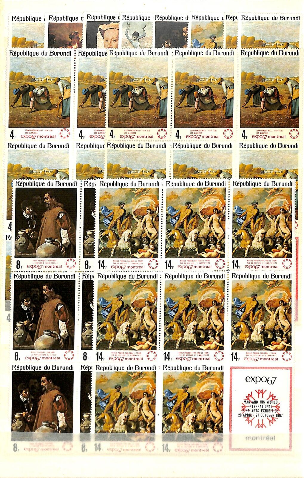 [OP1168] Burundi lot of stamps on 10 pages - Fresh Stock Dated October 2025