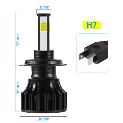 2x H7 Motorcycle LED Headlight Bulb Kit High/Low Beam 30W 3600LM 6000K White CSP - Fresh Stock Dated October 2025