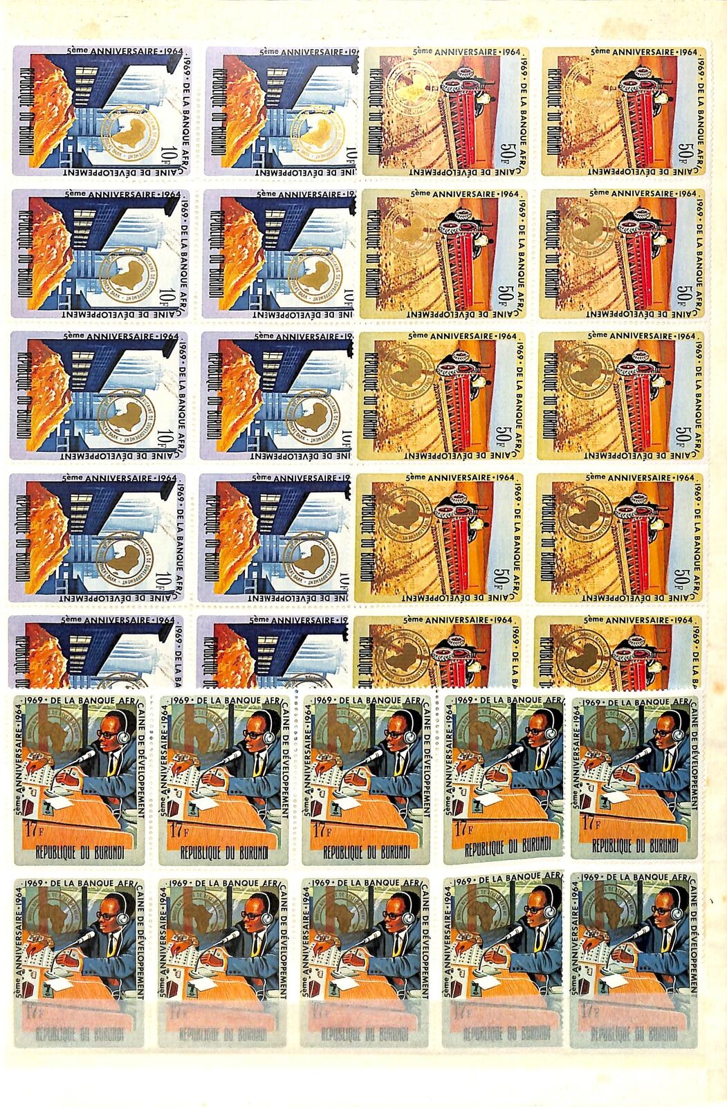 [OP1168] Burundi lot of stamps on 10 pages - Fresh Stock Dated October 2025
