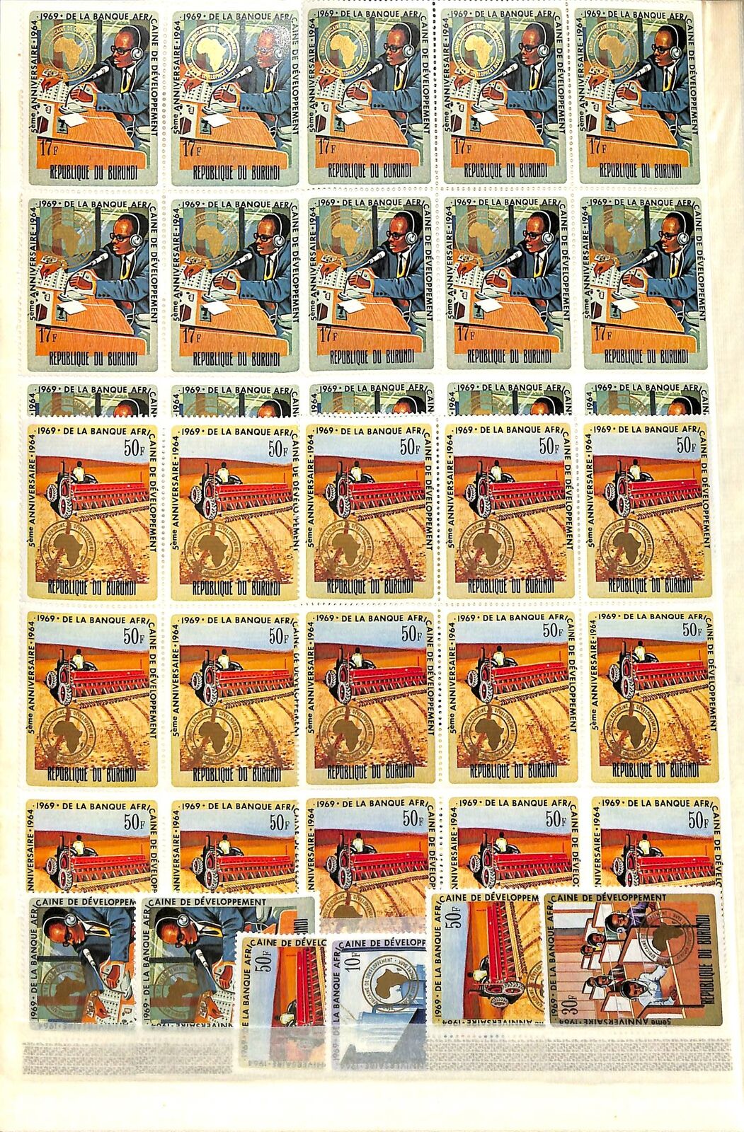 [OP1168] Burundi lot of stamps on 10 pages - Fresh Stock Dated October 2025