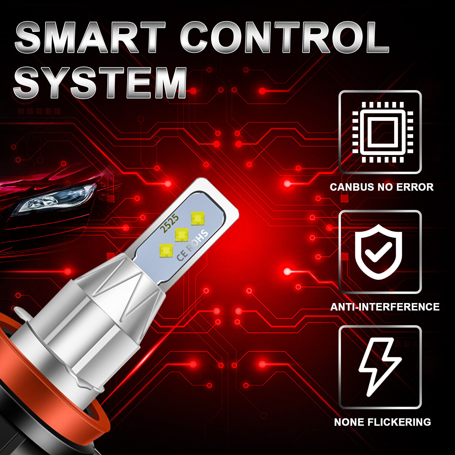 NEW H11 2x LED Headlight Bulbs For Suzuki GSXR1000 GSXR750 GSXR600 Low Beam Kit - Fresh Stock Dated October 2025