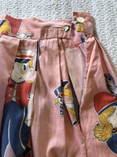 Vintage 50s Full Skirt Toy Doll Novelty Print Duck Puppy Dog Cottage Sweet Boho - Fresh Stock Dated October 2025