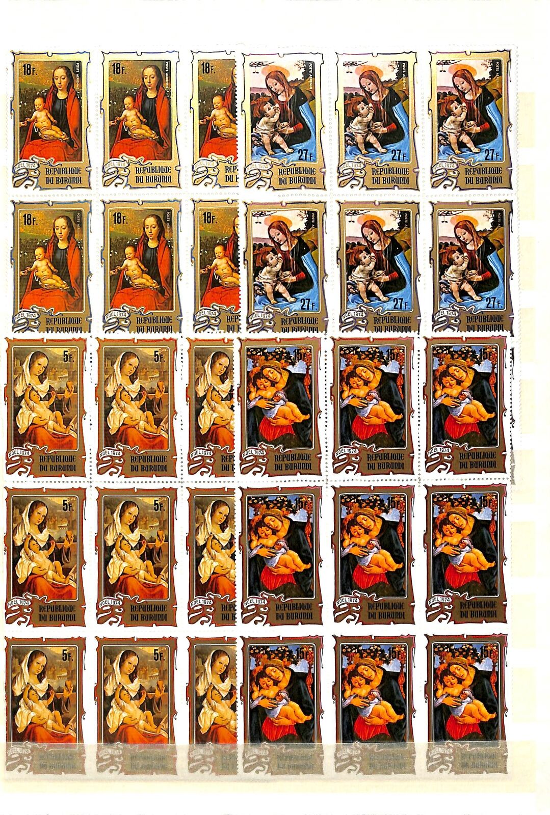 [OP1168] Burundi lot of stamps on 10 pages - Fresh Stock Dated October 2025