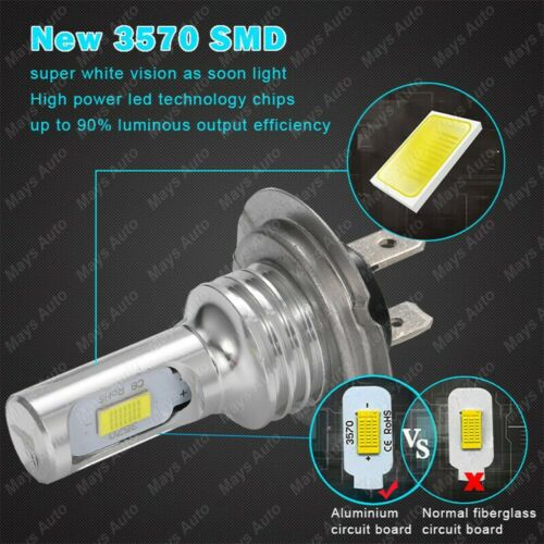 For BMW S1000RR 2009-2018 S1000XR 2x White H7 LED Bulbs Headlight Conversion Kit - Fresh Stock Dated October 2025