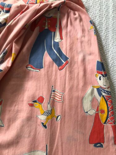 Vintage 50s Full Skirt Toy Doll Novelty Print Duck Puppy Dog Cottage Sweet Boho - Fresh Stock Dated October 2025