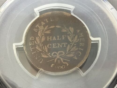 1795 Half Cent, C-6a Plain Edge No Pole. PCGS G06 - Fresh Stock Dated October 2025