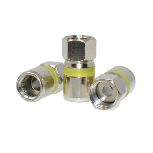 RG6 Quad Shield Coaxial Cable 500FT White + 50xF-Type Compression Connectors Kit - Fresh Stock Dated October 2025