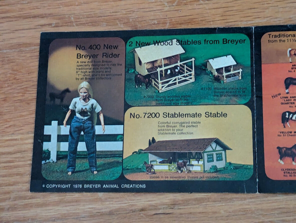 1976 Breyer Collectors Manual Horses Stables Animals Boxed Sets COLOR Pamphlet - Fresh Stock Dated October 2025