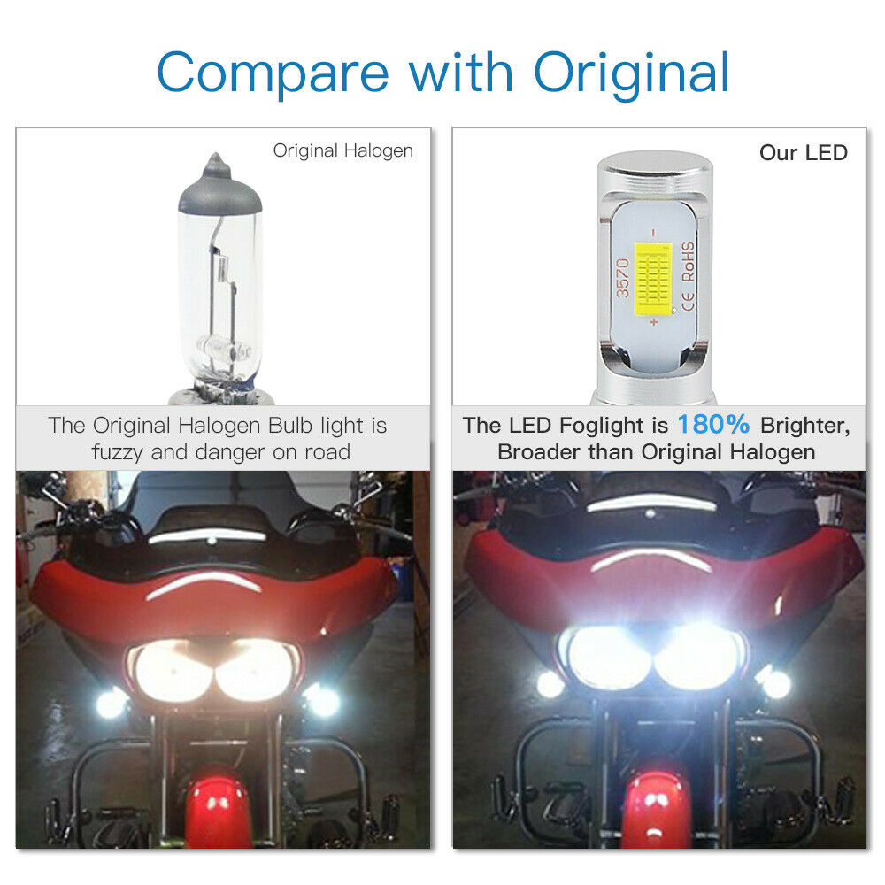2x H9 LED Headlight Bulb High Beam For Suzuki GSXR600 GSXR750 GSXR1000 06 07-16 - Fresh Stock Dated October 2025