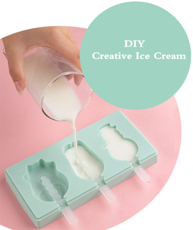 Popsicle Molds Set of 3, SiliconeIce Pop Molds Ice Cream Mold Cake with Lid - Fresh Stock Dated October 2025