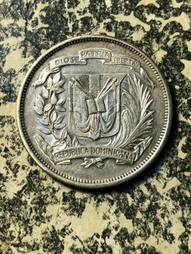 1947 Dominican Republic 1/2 Peso Lot#JM1770 Silver! Low Mintage! Nice! - Fresh Stock Dated October 2025