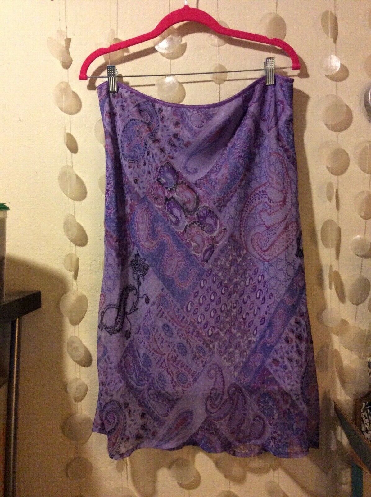 Purple Black Accents Vintage Paisley Flowy Lined Skirt XL Comfy & CUTE - Fresh Stock Dated October 2025
