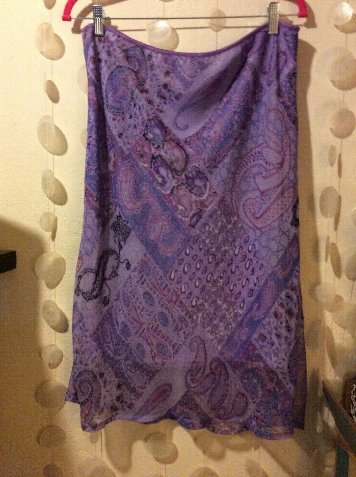 Purple Black Accents Vintage Paisley Flowy Lined Skirt XL Comfy & CUTE - Fresh Stock Dated October 2025
