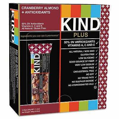 KIND Plus Nutrition Boost Bar Cranberry Almond and Antioxidants 1.4 oz 12/Box - Fresh Stock Dated October 2025