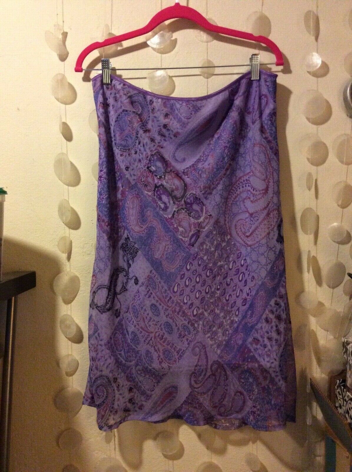 Purple Black Accents Vintage Paisley Flowy Lined Skirt XL Comfy & CUTE - Fresh Stock Dated October 2025