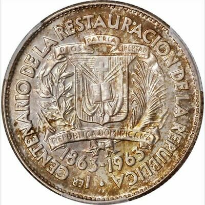 O005 1963 Dominican Republic 25 Centavos London Mint PCGS SP64 - Fresh Stock Dated October 2025