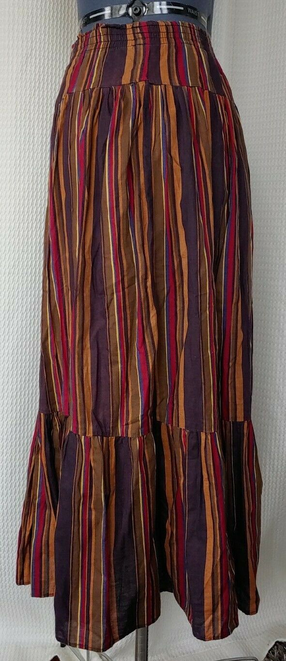 Vintage Brown/Tan/Maroon Striped Skirt by Liz Claiborne - Fresh Stock Dated October 2025