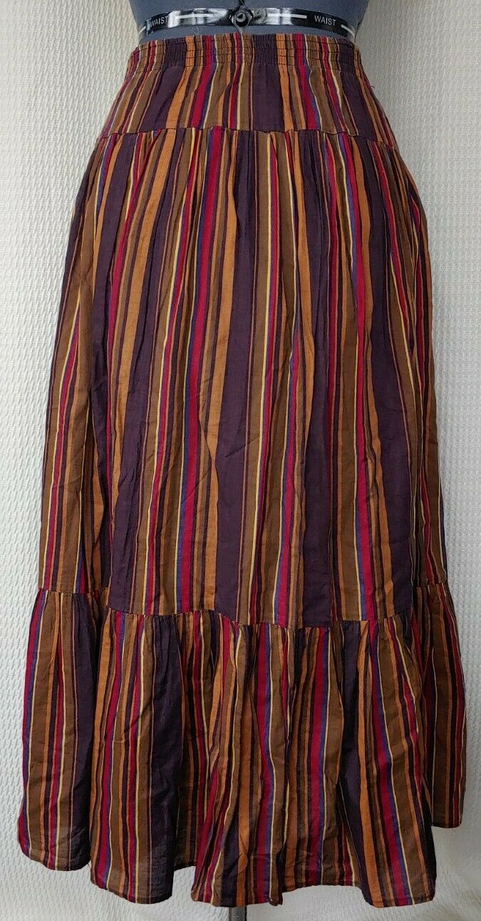 Vintage Brown/Tan/Maroon Striped Skirt by Liz Claiborne - Fresh Stock Dated October 2025