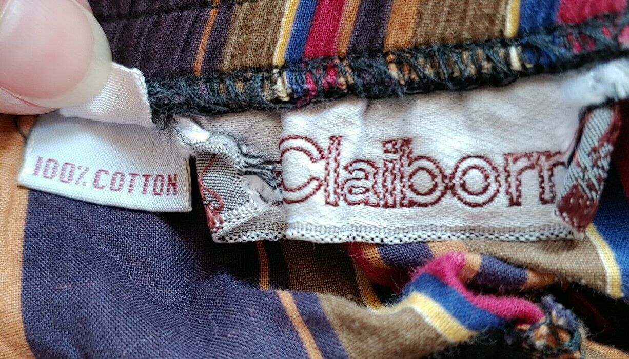 Vintage Brown/Tan/Maroon Striped Skirt by Liz Claiborne - Fresh Stock Dated October 2025