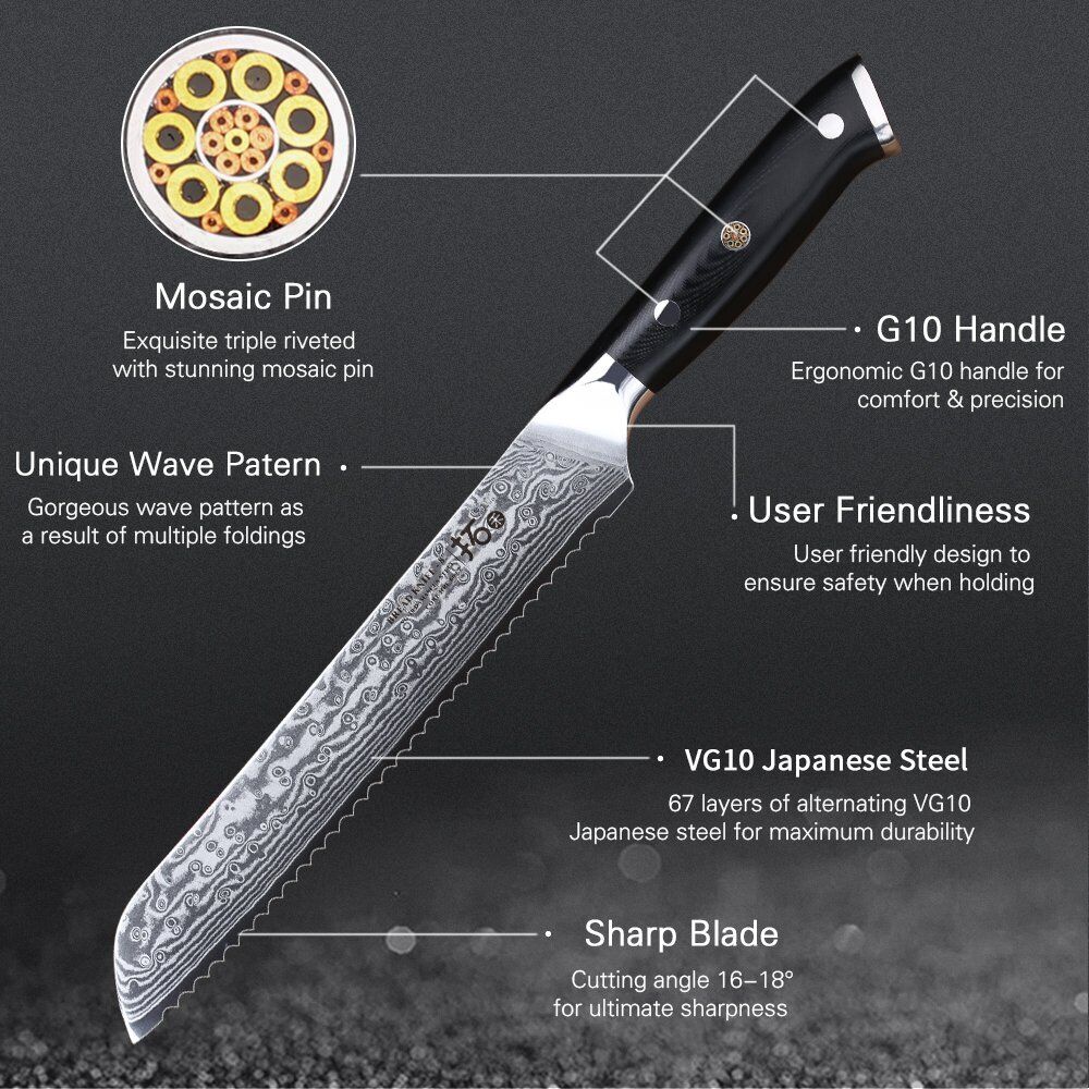 7x TURWHO Chef Knife Cleaver Santoku Japanese VG10 Damascus Steel Kitchen Knife - Fresh Stock Dated October 2025