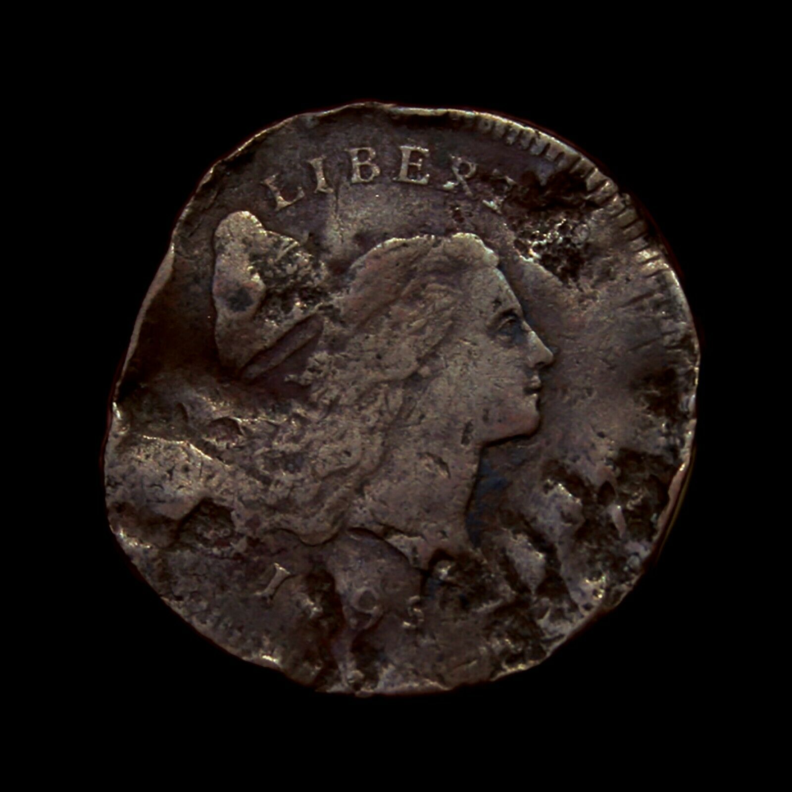1795 Liberty Capped Half Cent VF Details 10% Off Center Error Very Rare!!! - Fresh Stock Dated October 2025