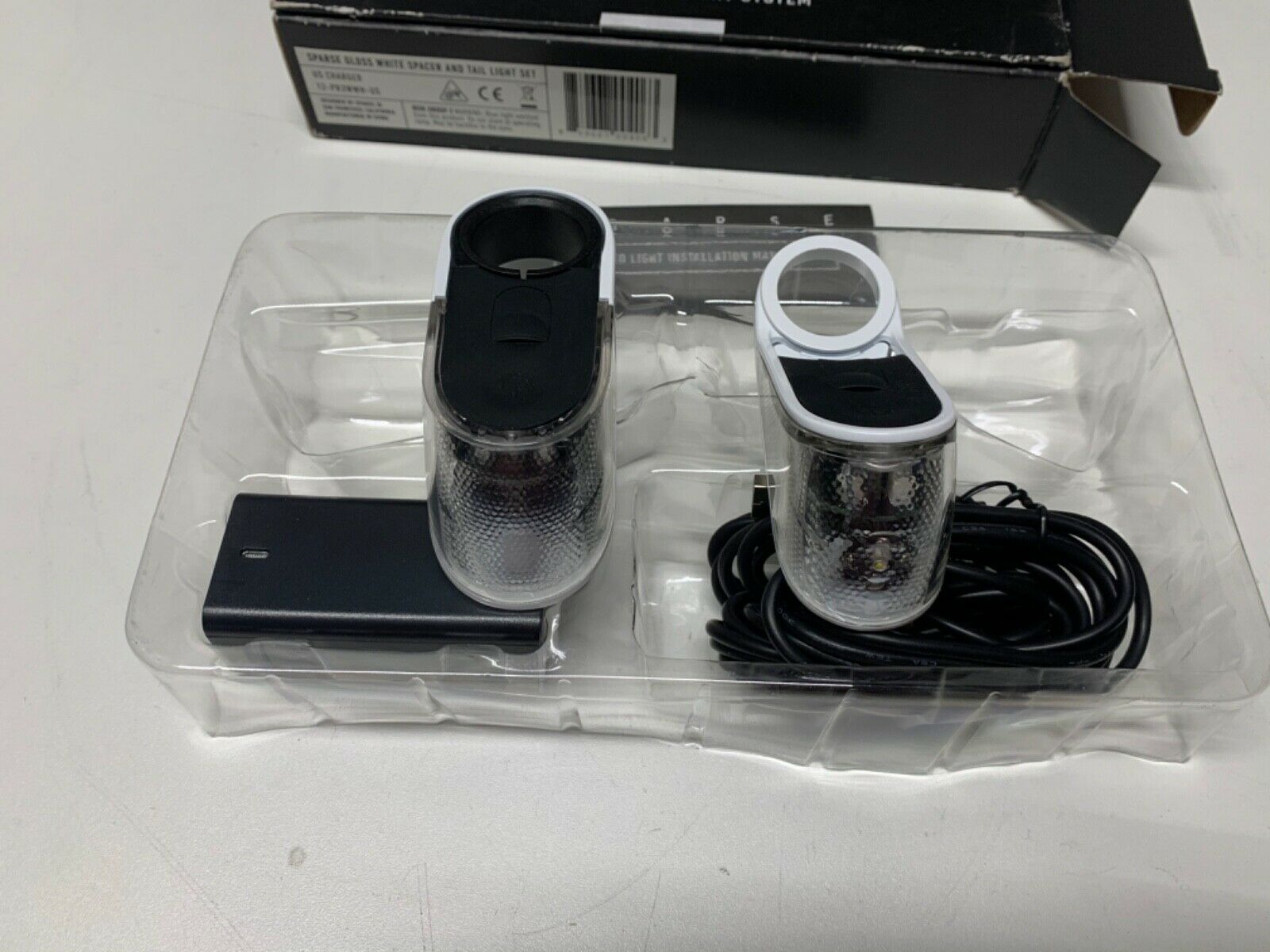 SPARSE FIXED CYCLING LIGHT SYSTEM Rechargeable (GLOSS WHITE) - Fresh Stock Dated October 2025