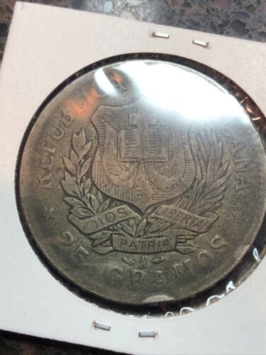 SASA Original Surfaces DOMINICAN REPUBLIC SILVER 1 PESO 1897 A - Fresh Stock Dated October 2025