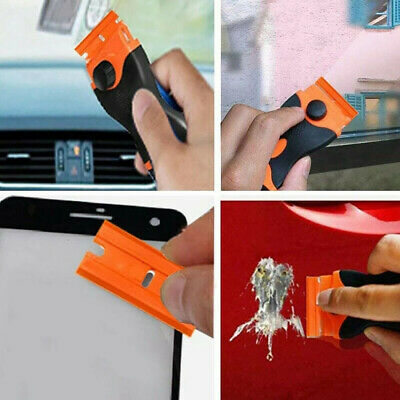 100pcs Plastic Razor Blades +2pc Razor Scraper Double Edged Sticker Removal Tool - Fresh Stock Dated October 2025