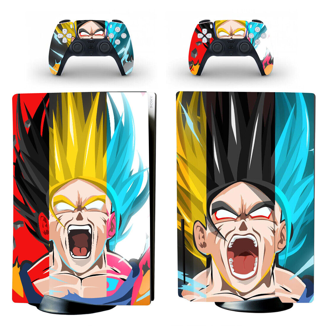PS5 Standard Disc Console Warp Skins Decal Stickers Dragon Ball Blue Super Goku - Fresh Stock Dated October 2025