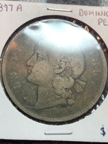 SASA Original Surfaces DOMINICAN REPUBLIC SILVER 1 PESO 1897 A - Fresh Stock Dated October 2025