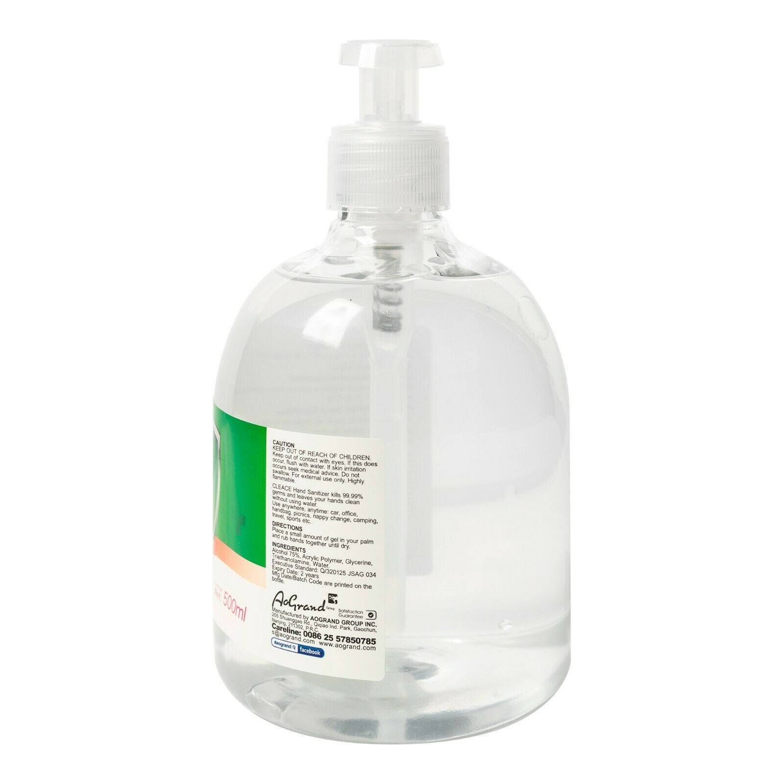 [3-PACK] Cleace Advanced 75% Alcohol Hand Sanitizer Gel, Large 16.9 Fl. Oz x 3 - Fresh Stock Dated October 2025