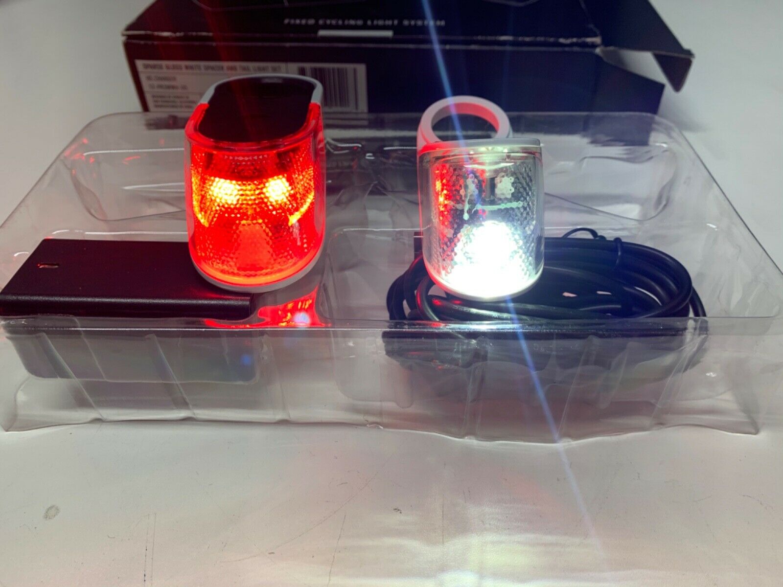 SPARSE FIXED CYCLING LIGHT SYSTEM Rechargeable (GLOSS WHITE) - Fresh Stock Dated October 2025