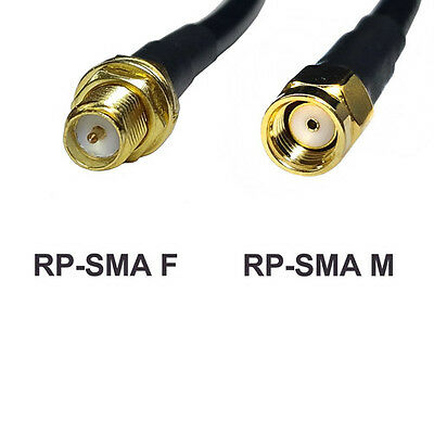Low Loss RP-SMA Male to RP-SMA Female RG58 U Coaxial Cable 9.84ft 3-Meter - Fresh Stock Dated October 2025
