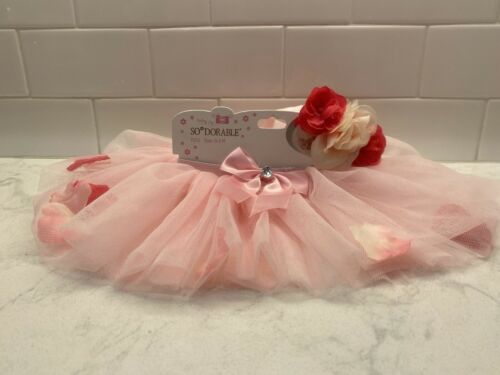 NEW So Dorable Girls Infant Baby Tutu Flower Petal Photo Prop Headband 0-3 mnths - Fresh Stock Dated October 2025
