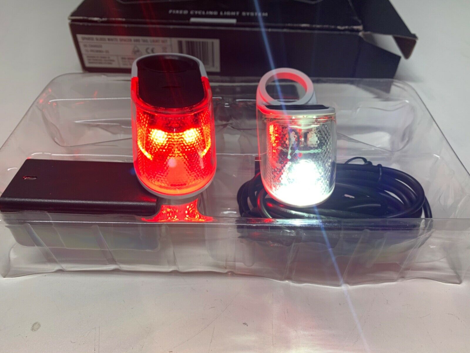 SPARSE FIXED CYCLING LIGHT SYSTEM Rechargeable (GLOSS WHITE) - Fresh Stock Dated October 2025