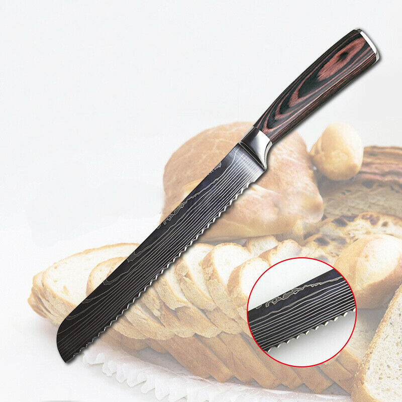 12Piece Kitchen Set Japanese Knife Damascus Pattern Stainless Steel Chef Knives - Fresh Stock Dated October 2025