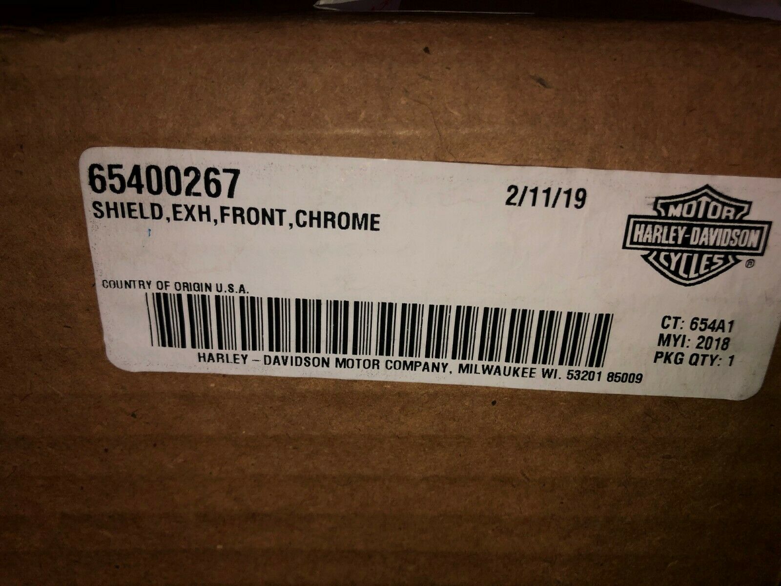Harley OEM Front Exhaust Shield Breakout Bobber Chopper    # 9137 - Fresh Stock Dated October 2025
